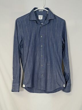 EUC Rare Rabbit Enford Blue Striped Long Sleeve Button Down Mens Size Small